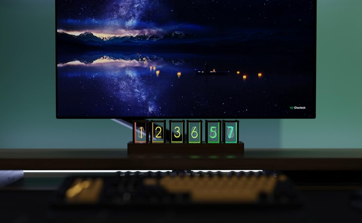 4 tube clock