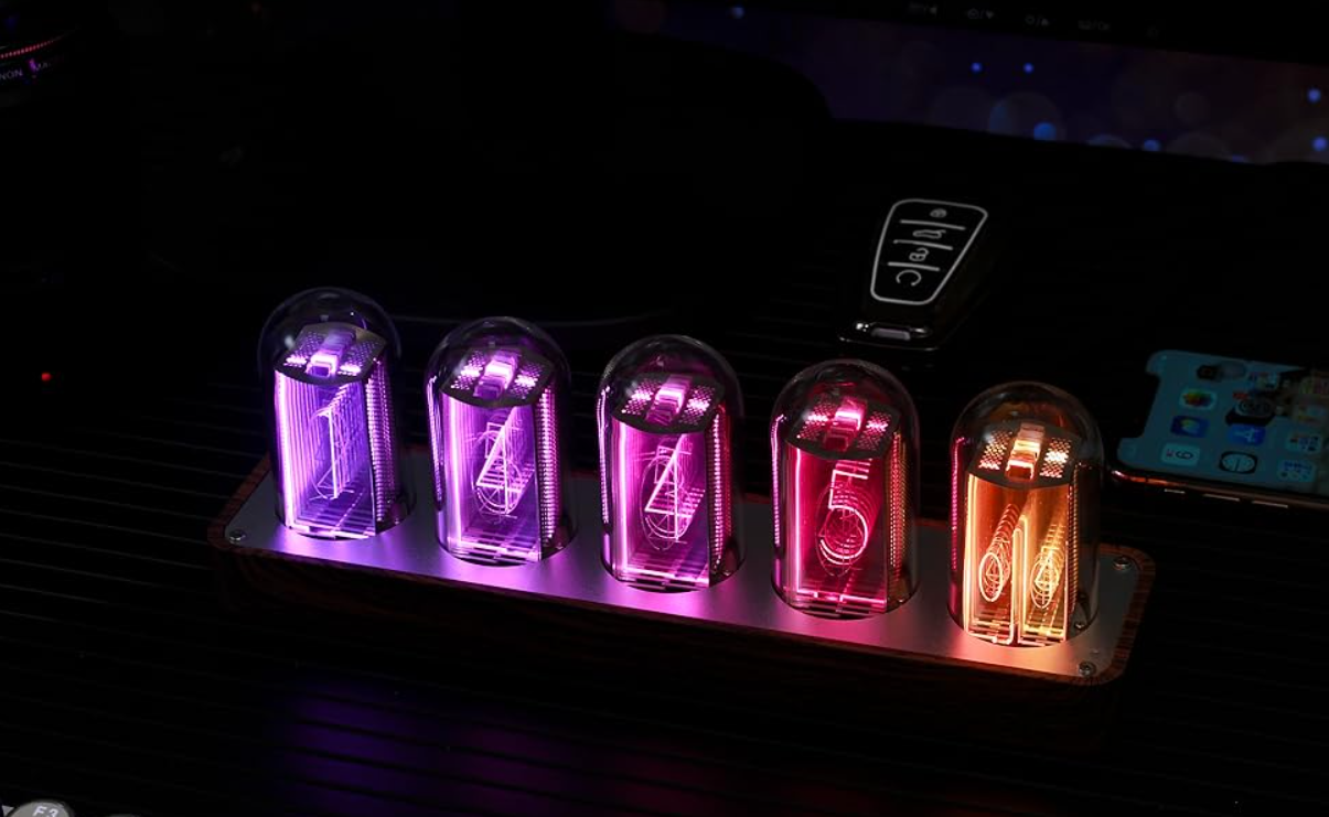 4 tube clock