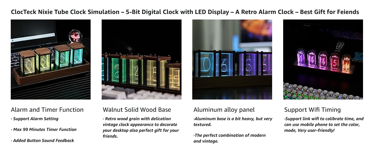 4 tube clock