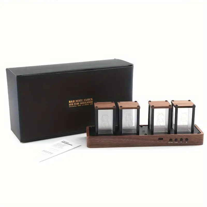 4 tube clock