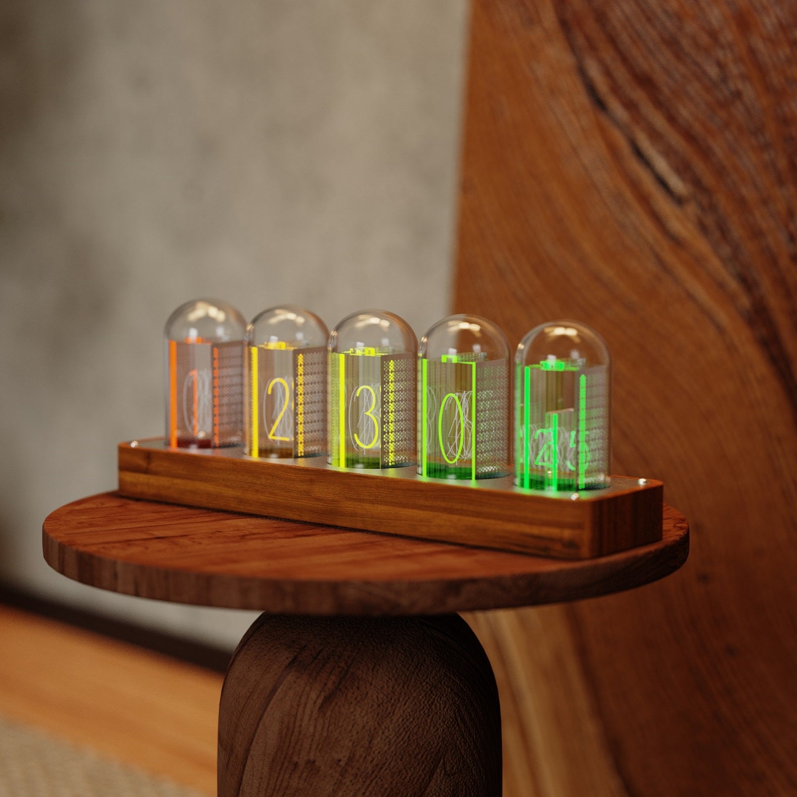 5 tube clock