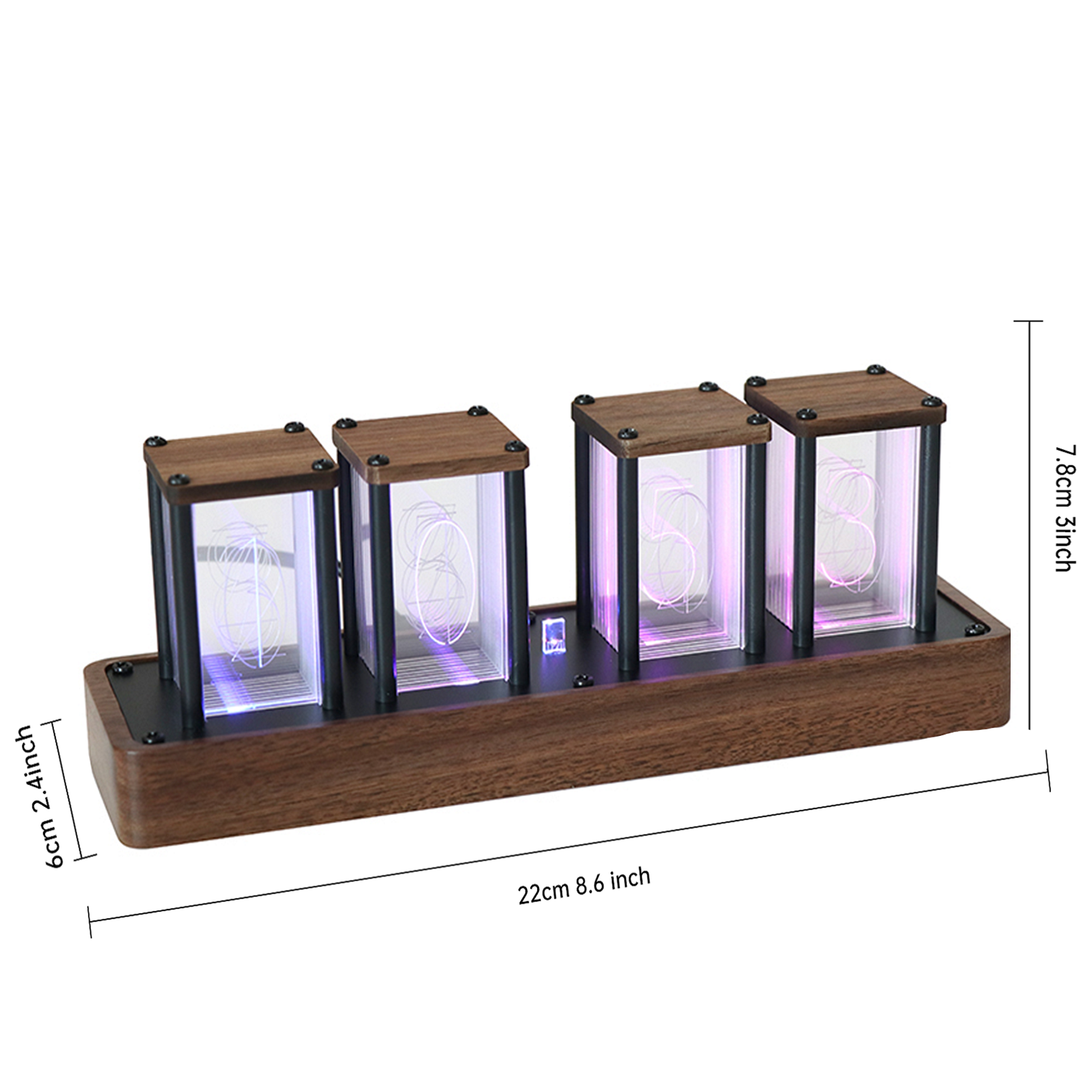 4 tube clock