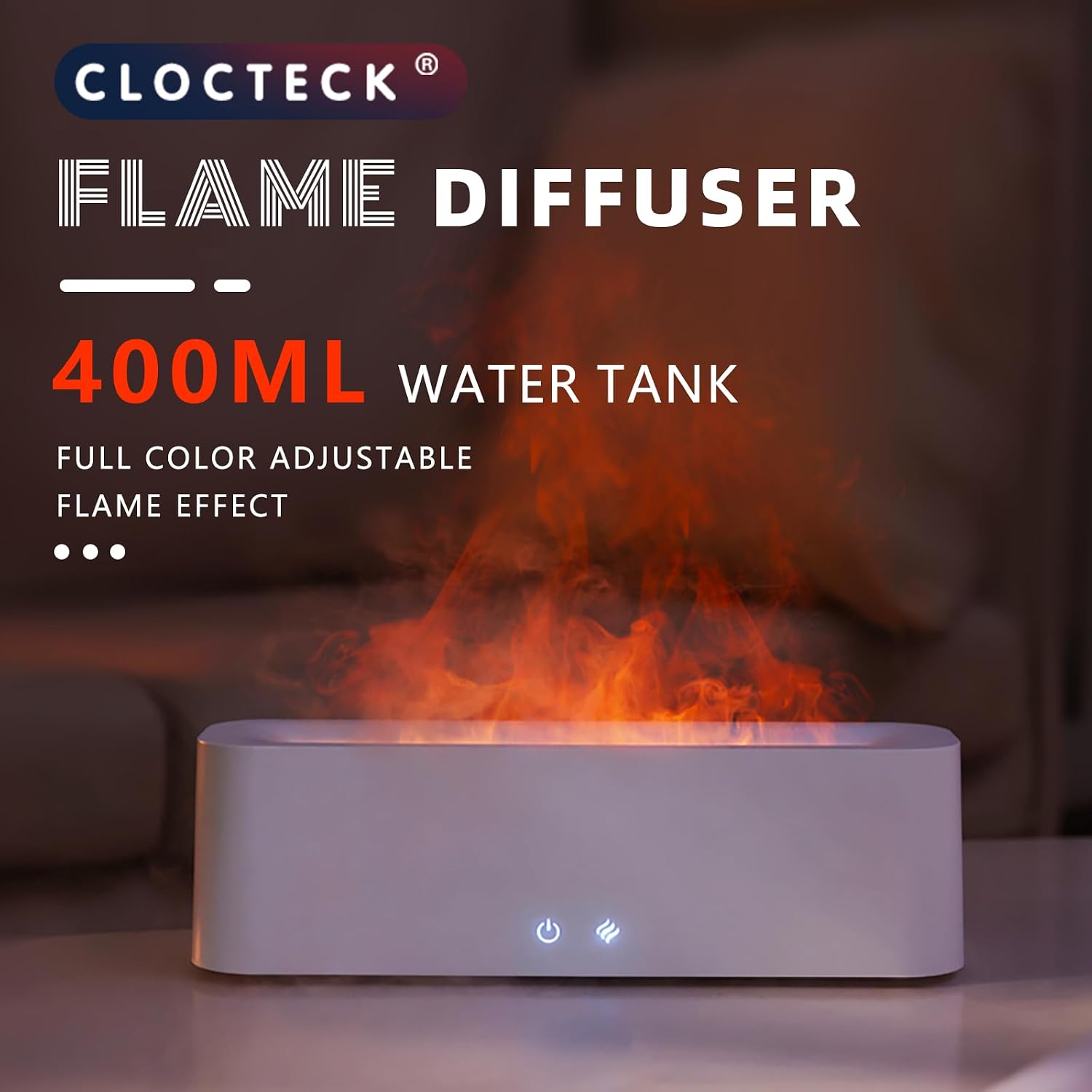 ClocTeck 380ml Flame Essential Oil Diffuser feature view 2
